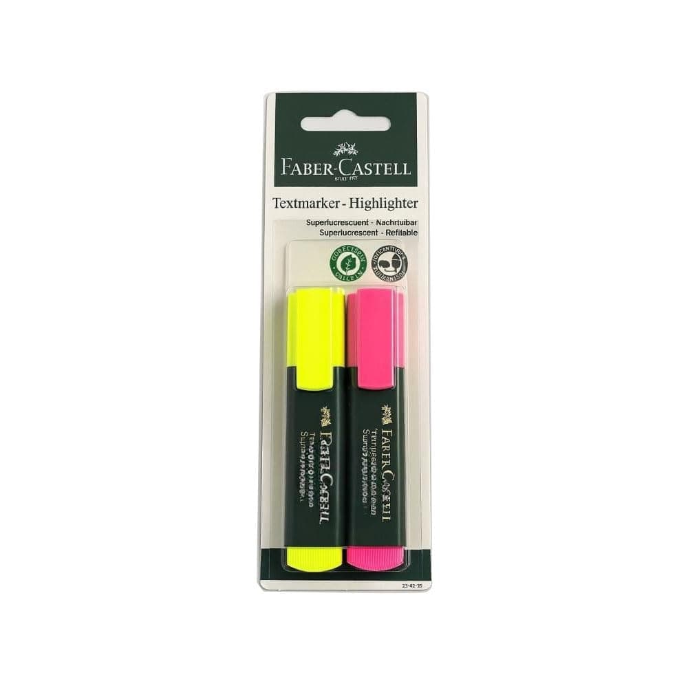 Faber-Castell Textliner Highlighter 2-Piece Set, Yellow/Pink