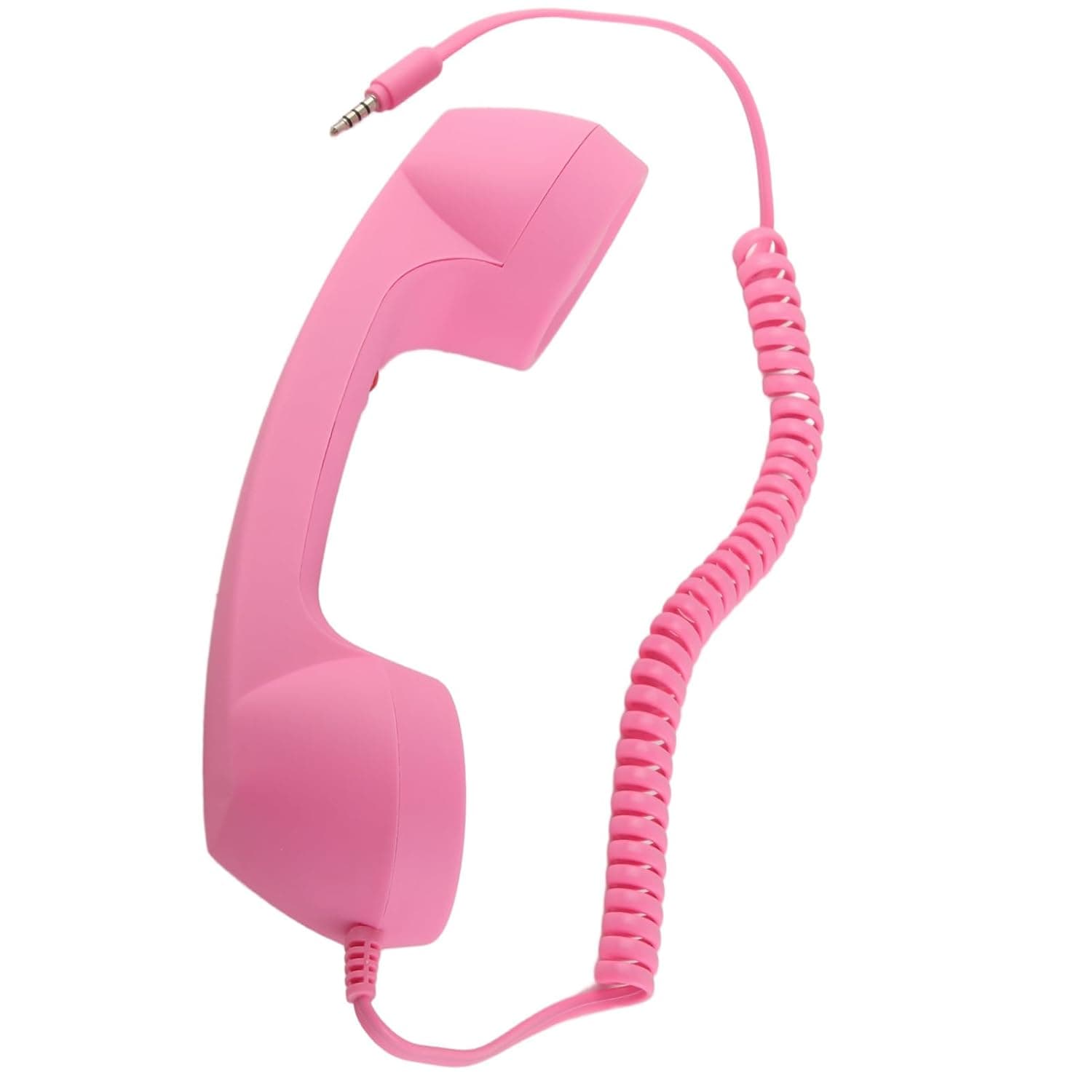 Retro Radiation Proof Cell Phone Handset for Smartphone, USB C Vintage Phone Handset with 3.5mm Socket for Mobile, ABS Material (Roseate)