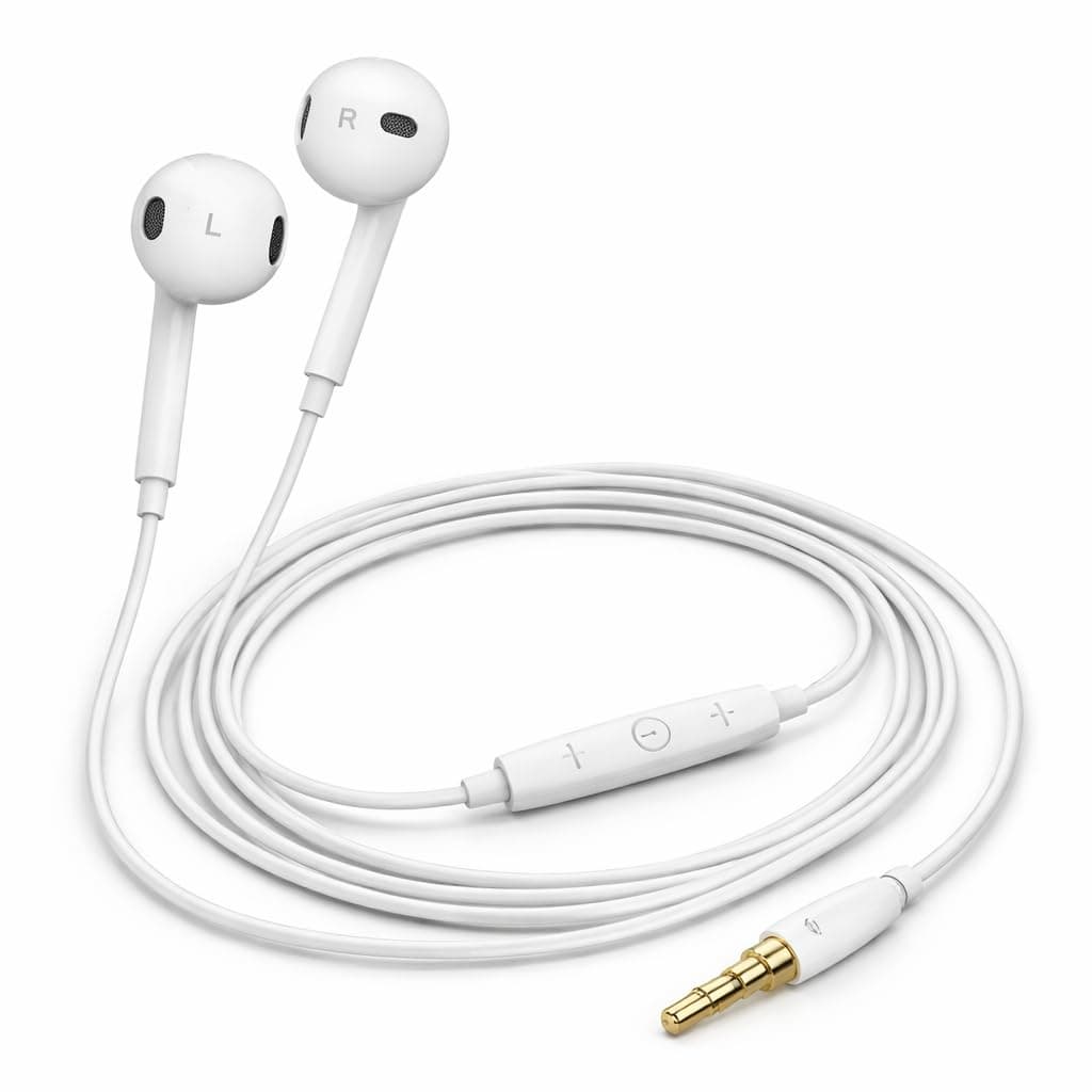 HA1 سماعة أذن تشابلين HA1 ستيريو – صوت عالي الدقة مع باس عميق – مدخل 3.5 مم مطلي بالذهب – لون أبيض