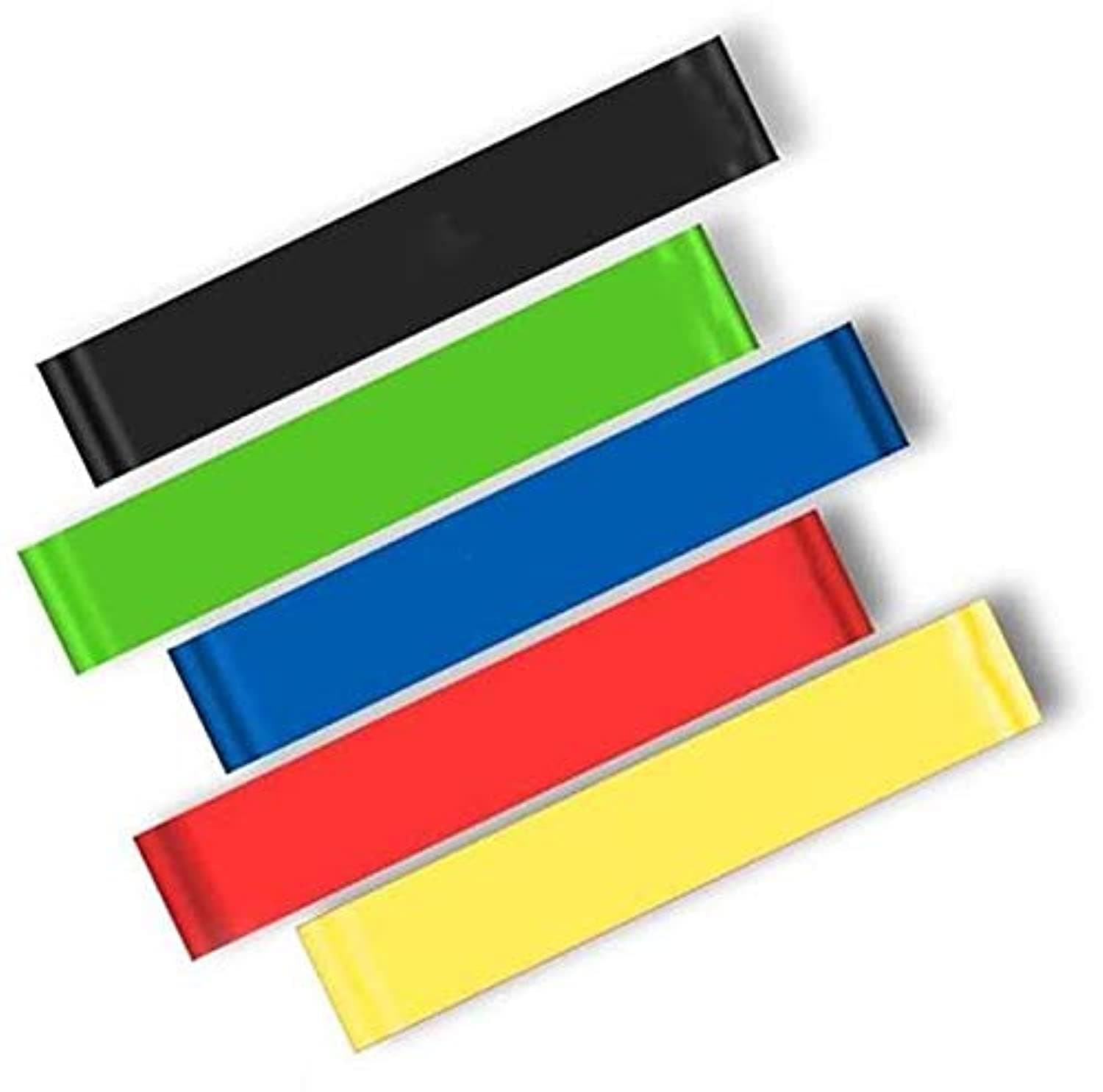 Body Building Yoga Stretch bands Fitness Resistance Belt Fitness Rubber band Elastic Exercise Straps Indoor Sport Gym Pull Up for Fit Body Building Exercise (5PCS)