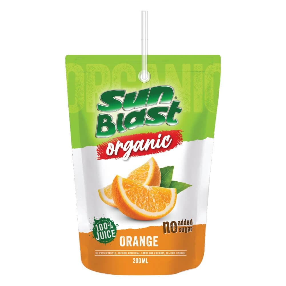 Sun Blast 100% Orange Juice, 200 Ml