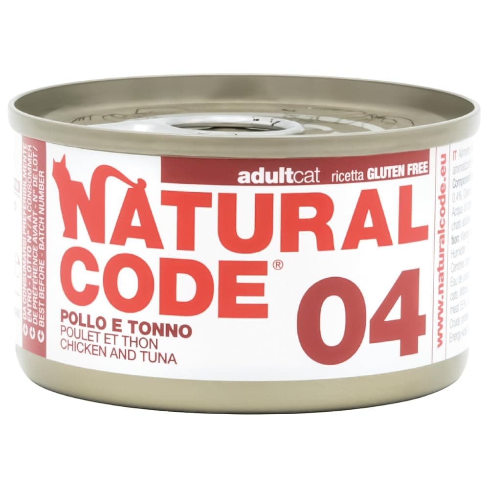 Natural Code Cat Wet Food Chicken & Tuna 85g | Limited Ingredient Cat Food - High-Protein, Non-GMO and No Artificial Additives - Made in Italy