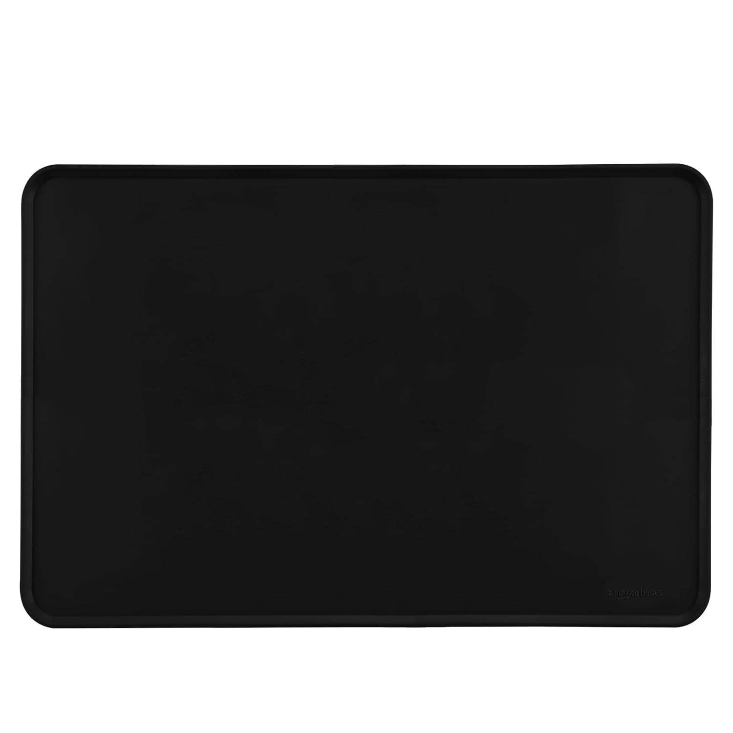 Amazon Basics Silicone Water Repellent Pet Food Mat 61x41cm Black Single Bed