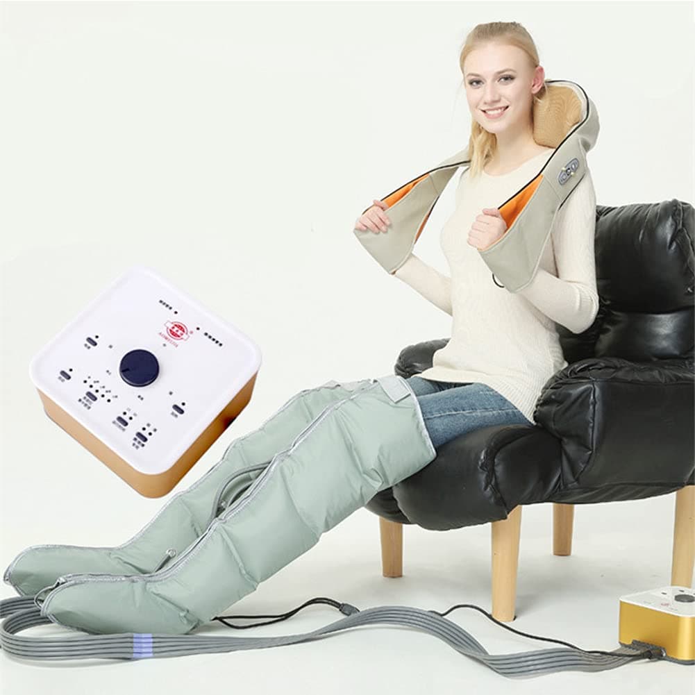 5 CavityLeg Air Compression Massager for Foot Calf Thigh Upgrade Leg Wraps Circulation Massage Boots Relaxation Pain Relief for Home Use Relaxation