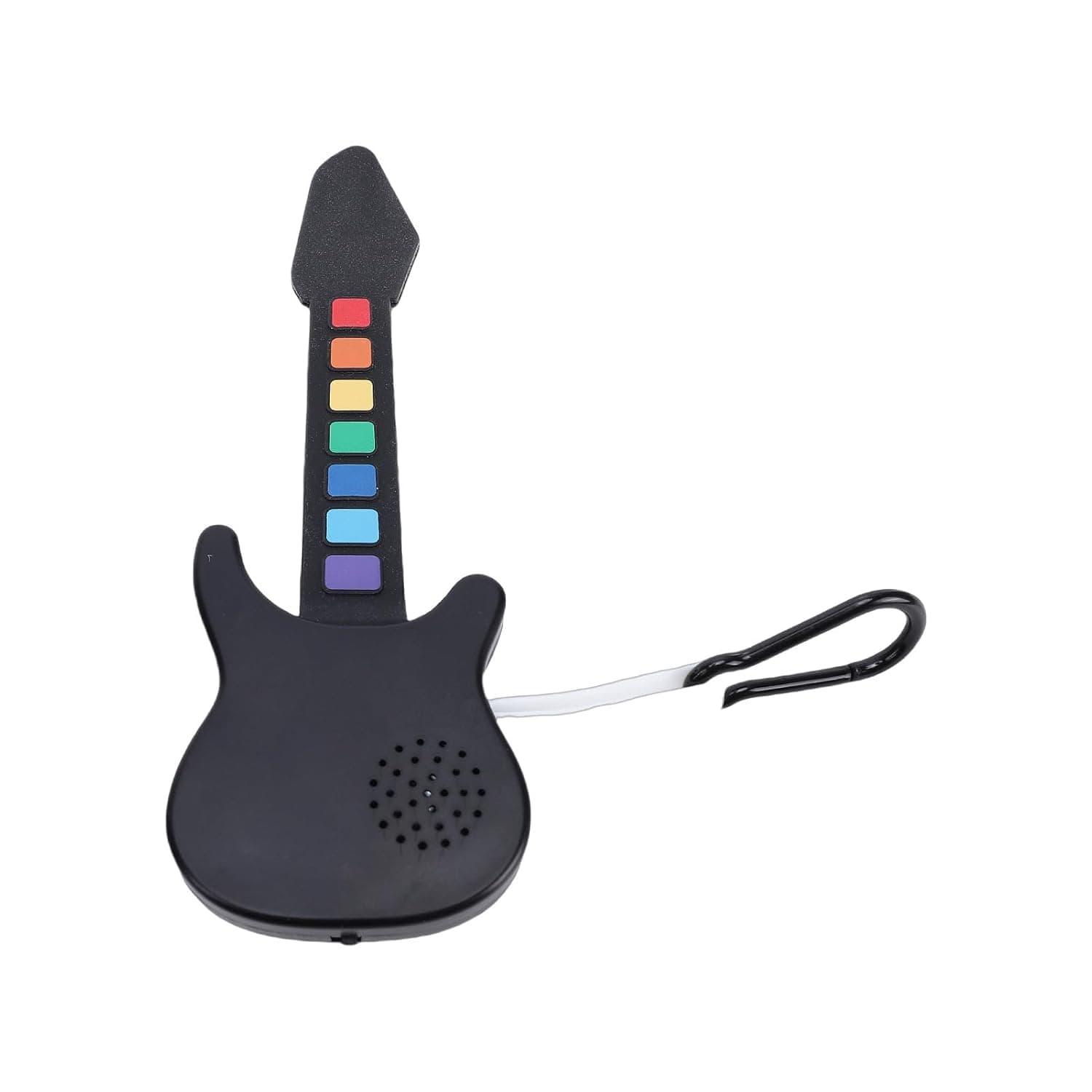 Mini Guitar Finger Piano, Silicone Foldable Playable Keychain with Sound Chip, Built in CR2032 Battery, Portable Practice Musical Instrument for Kids Adults Travel Beginners (Color version)