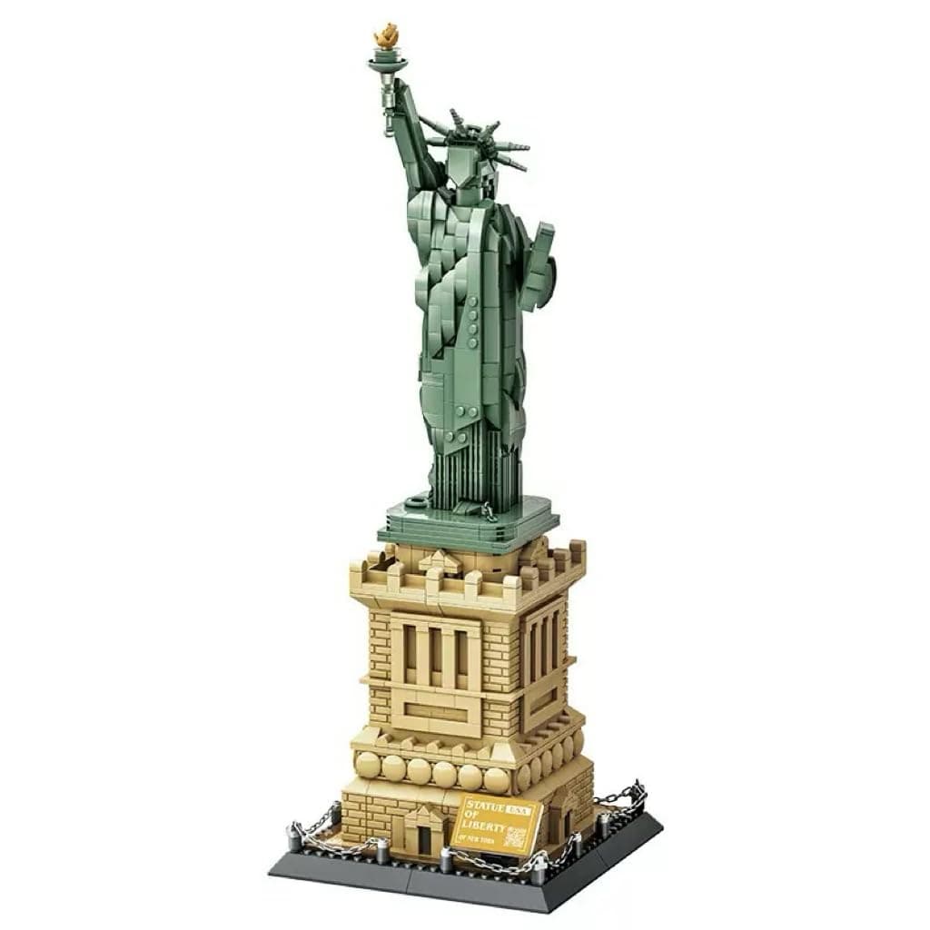Mantfuty Statue of Liberty Building Blocks Set Famous World Architecture Model New York Landmark Bricks Toy Gifts for Teens and Adults(1409 Pieces)