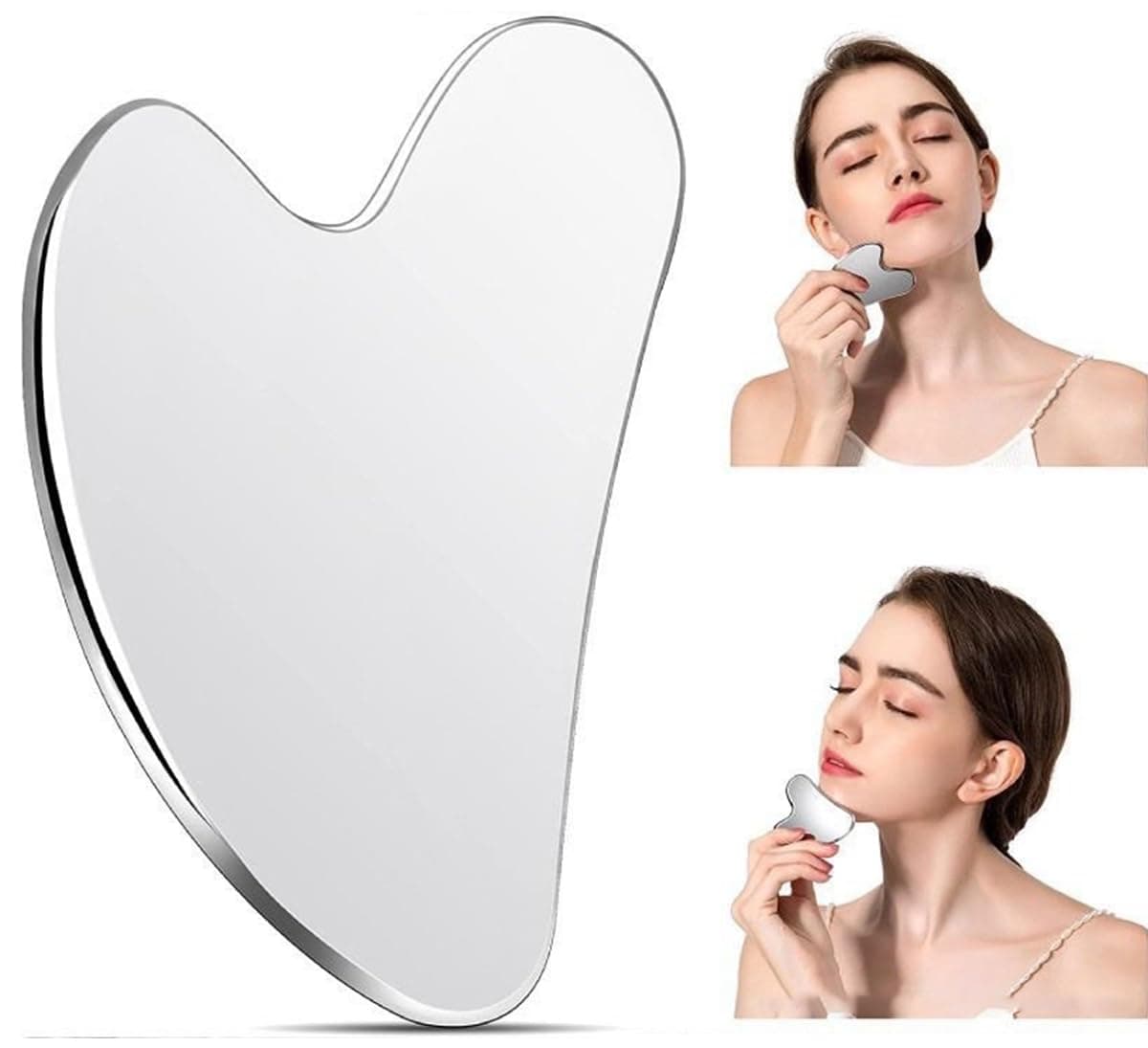 ECVV Stainless Steel Gua Sha Tool for Facial Spa Massage - GuaSha Massager for Eyes, Body, Neck, Back, Legs