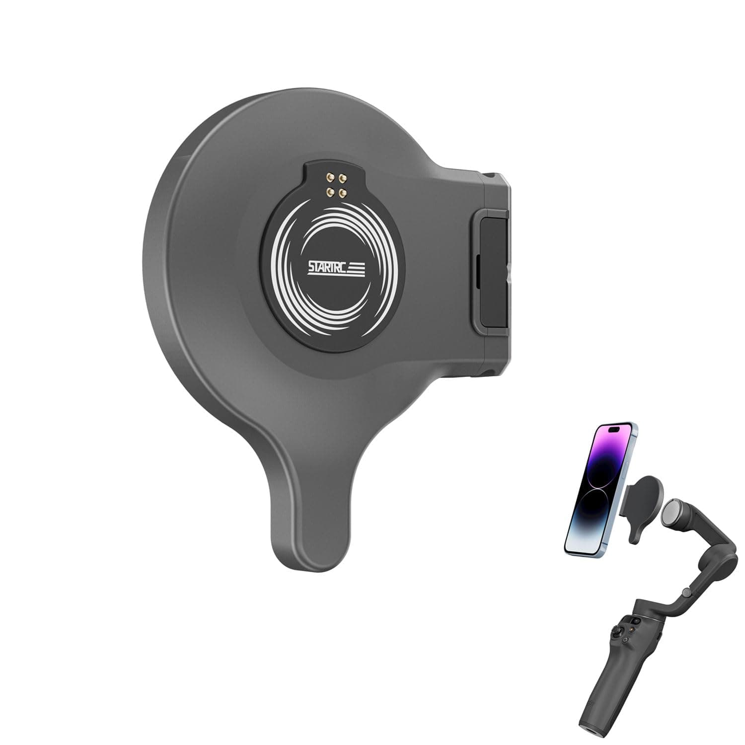 Magnetic Ring Holder for DJI Osmo Mobile 8/7P/7 - AI Auto Tracking Compatible, Lightweight (41g) Phone Mount with Magnetic Sheet, Fits iPhone 12+ (MagSafe Case Friendly) & Android Phones