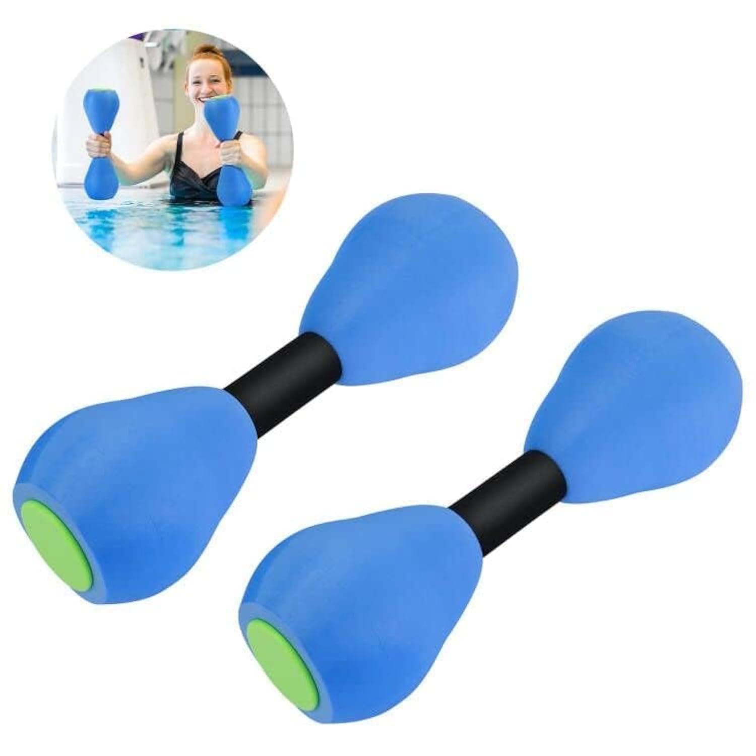 Aquatic Exercise Dumbells, 1Pair Water Aerobic Exercise Foam Dumbbell Pool Resistance for Adults, Kids, and Beginners Water Fitness Exercises Equipment for Weight Loss for Water Aerobics