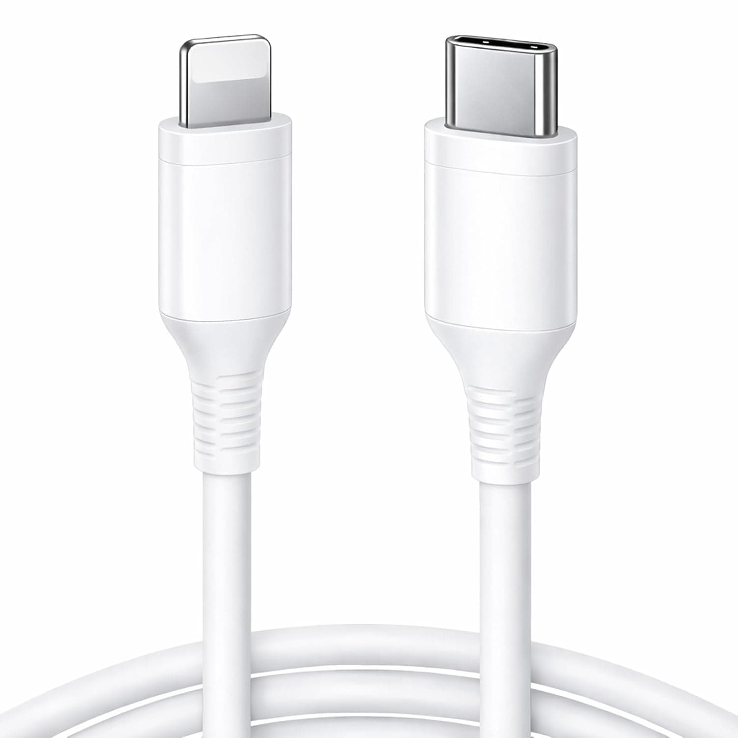 كيبل USB C الى 8 دبابيس بطول 2 متر، سلك شحن سريع متوافق مع ايفون 14 برو ماكس/13/12/11 برو/X/XS/XR/8 بلس، يدعم توصيل الطاقة، ابيض