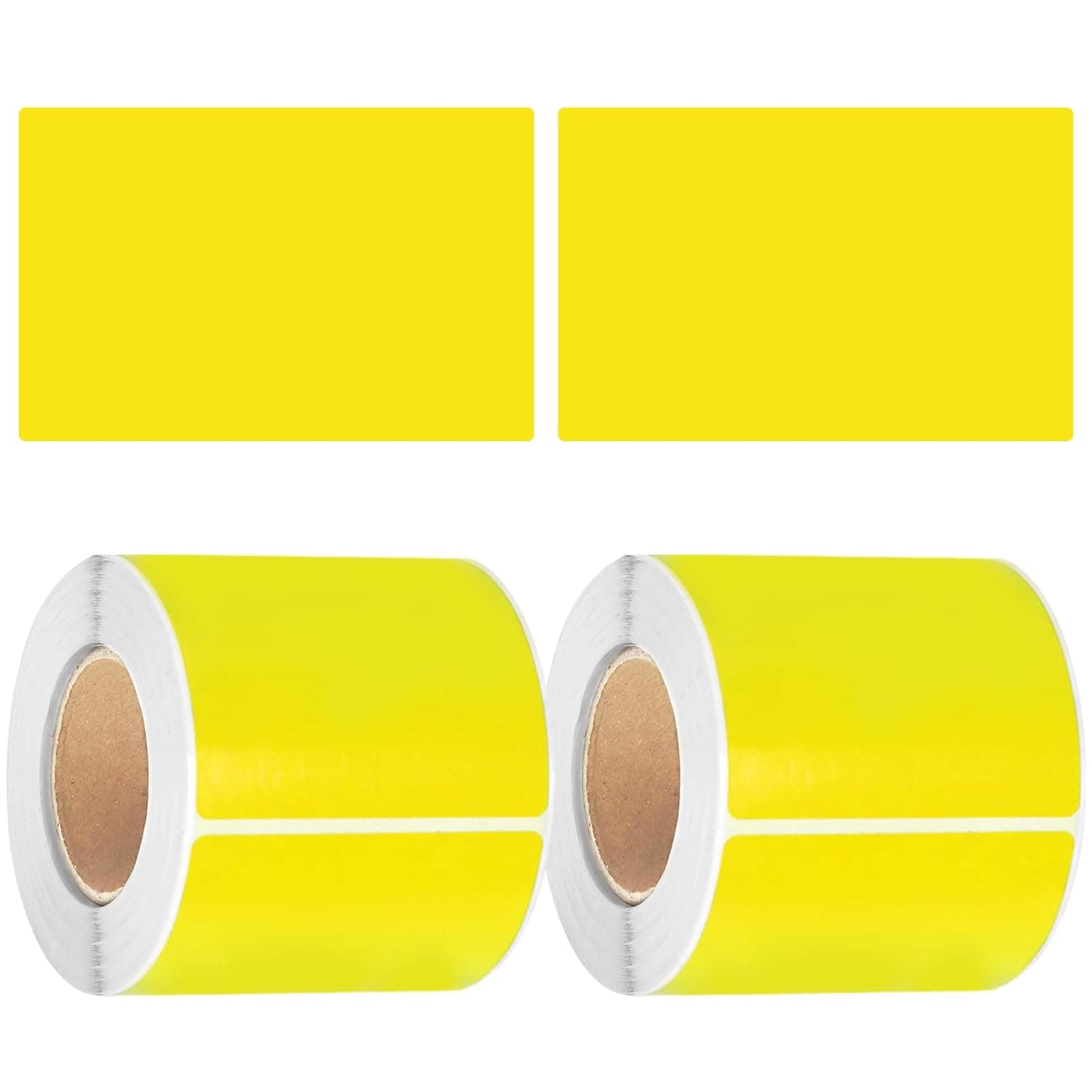 Swpeet 2 Rolls 600Pcs 2" x 3" (W×H) Vertical Thermal Labels Thermal Labels Stickers Kit, Yellow Rectangle Self-Adhesive Printing Sticker, Multi-Purpose Thermal Stickers, Color Coding Labels for Office