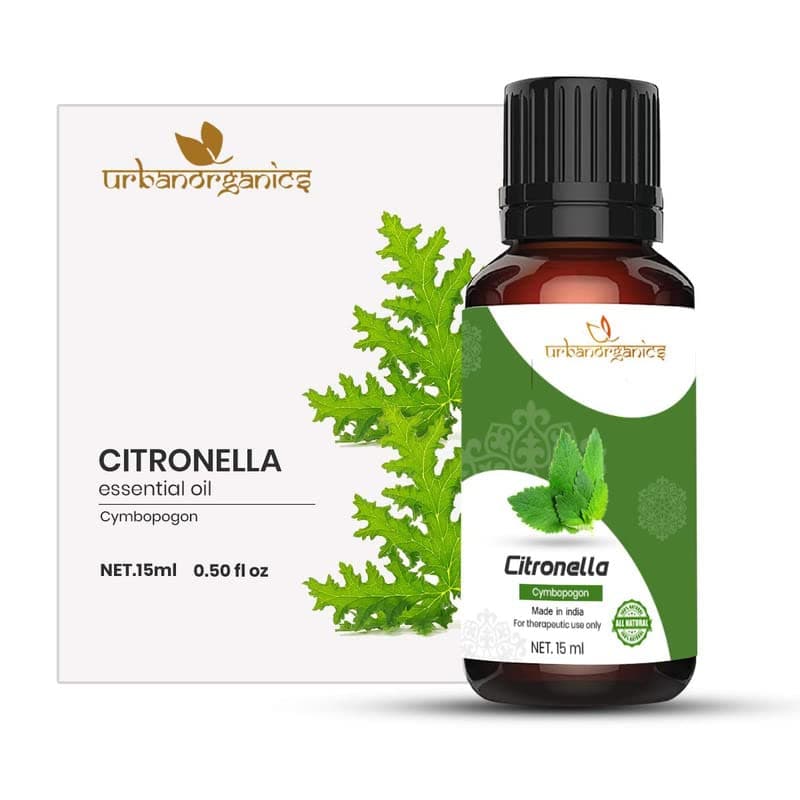 Organic Essential Citronella Oil Natural, Hexane Free, Authentic & Premium Therapeutic Grade Oil for Hair & Skin Care 15ML