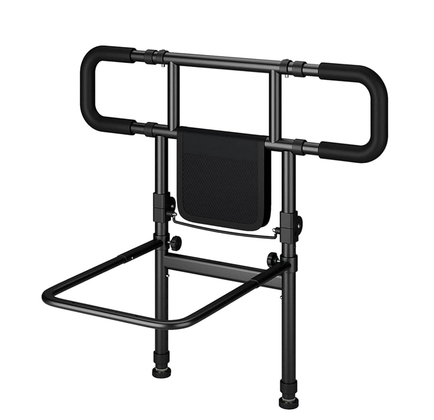 Bed Rails for Elderly Adults, Foldable Bed Assist Rails for Seniors,Bed Side Rails Bed Cane with Adjustable Handle,Aid for Getting Out of Bed with Storage Pocket Adult Bed Guard Rail