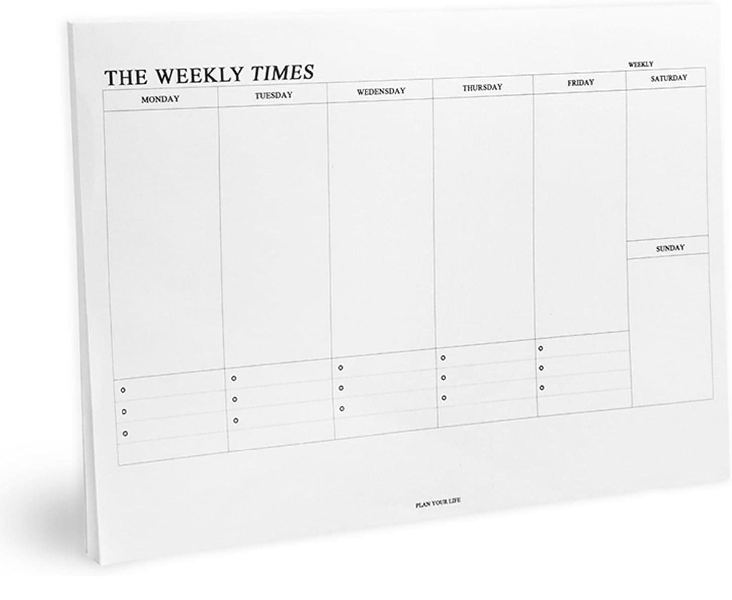 Paporich Weekly To Do List Notepad, Undated Tear-Off Weekly Planner Notepad for Women Men, 60 Sheets Desk Planner Organizer for Office, Task Reminder & Work Schedule Planner