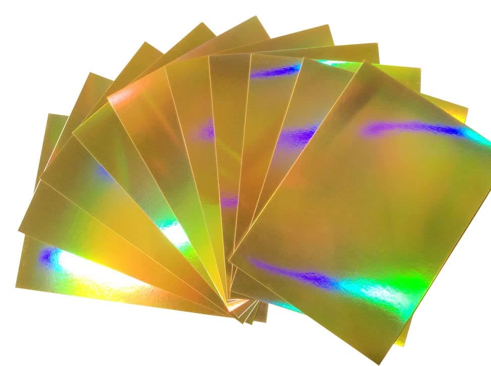 10pcs A4 Sheets Colours Mirror foil Gold Laser Cardstock Card Making DIY Material Sparkling Craftwork Scrapbooking Gift Wrapping Box