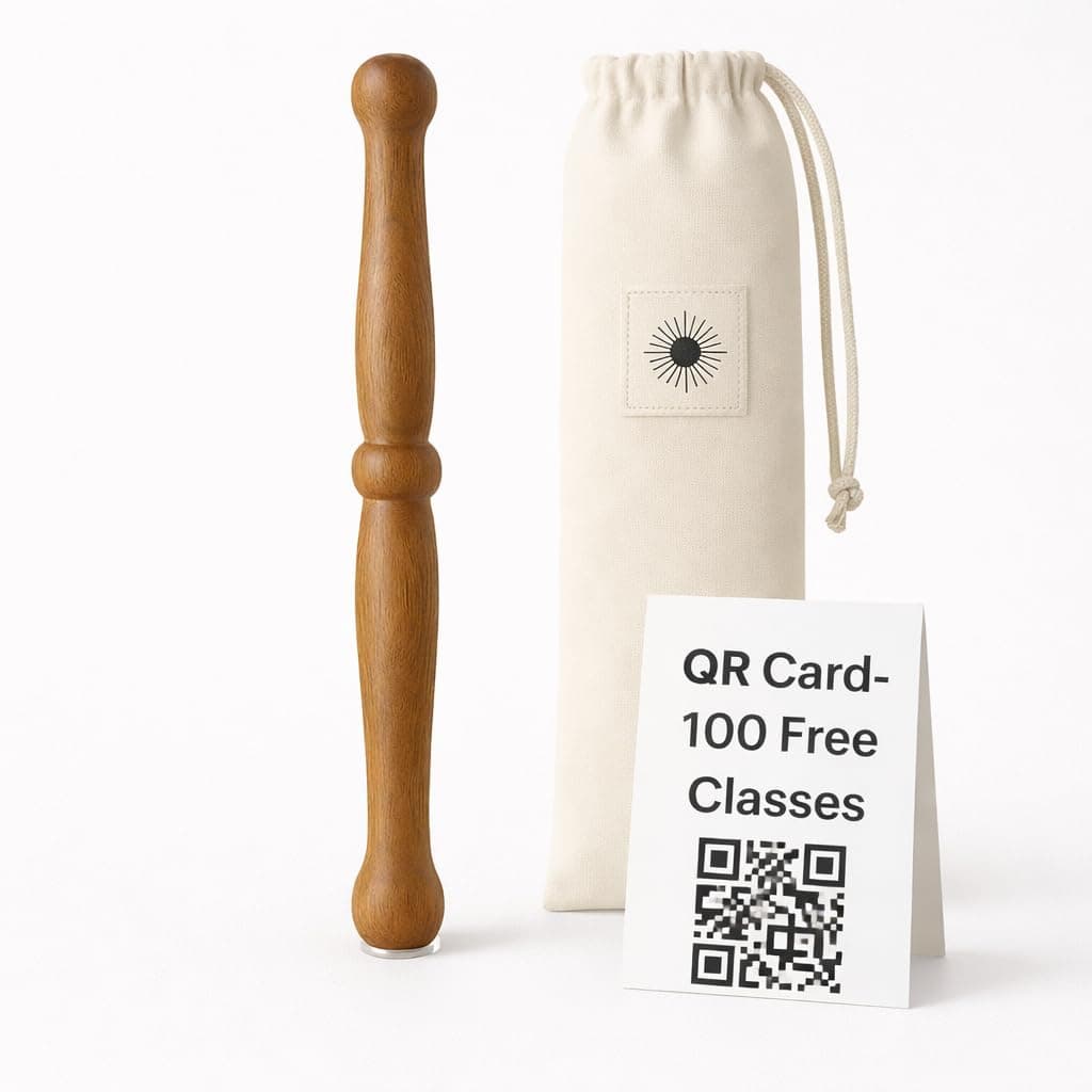 Wooden Tai Chi Inspired Handheld Massage Tool – Wellness Accessory for Seniors, Relaxation and Self Massage