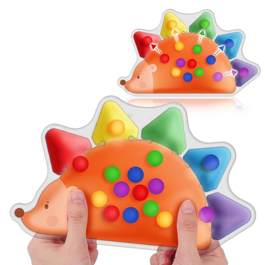 Color Sorting Toy for Preschool Learning Activities, Hedgehog Shape Sensory Toys for Toddlers, Montessori Toy Color Matching Game for Travel and Classroom