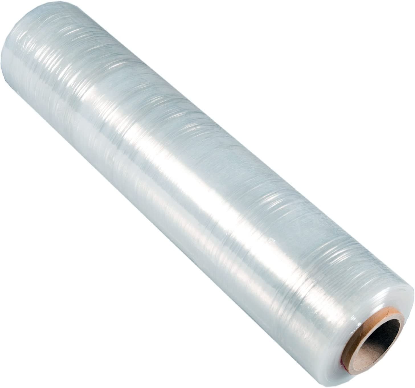 ECVV Stretch Film Roll/Wrap for Packaging, Industrial Heavy Duty Pallet Wrapping Film - Clear (2 Kg x 300g Core)