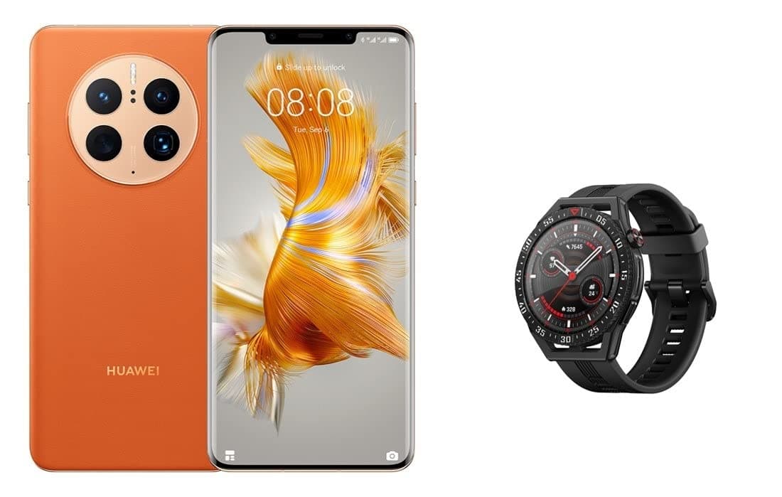 HUAWEI Mate 50 Pro Android Smartphone, Vegan Leather Orange, 8GB+512GB