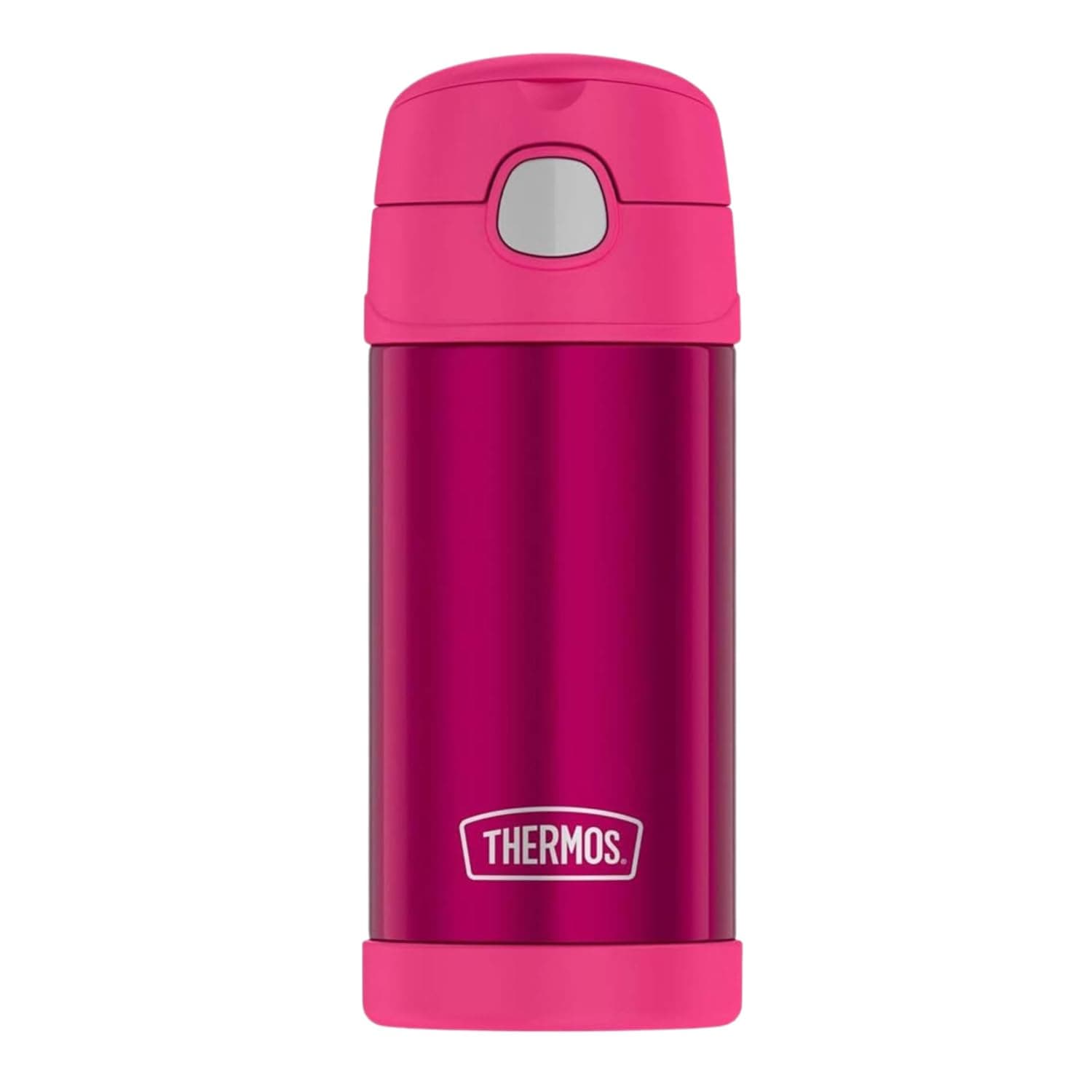 THERMOS FUNTAINER STAINLESS STEEL KIDS PINK BOTTLE 355ML, F40123PK, KIDS WATER BOTTLE WITH STRAW, INSULATED FLASK, HYDRATION BOTTLE WITH LID