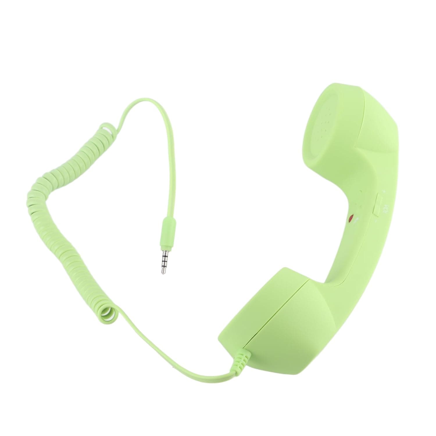 Retro Radiation Proof Cell Phone Handset with Excellent Audio Quality for Smartphone, USB C and 3.5mm Vintage Phone Receiver for Mobile, ABS Material (Green)