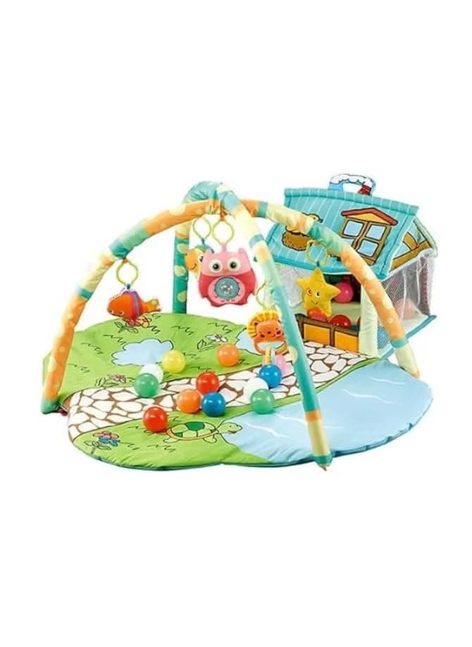Toy Box Baby Musical Activity Gym Baby Kids Play Mat Ring Bell Pedal Piano Fitness Gym Mat Soft Kick For Infants With Melodies 30X20X10 Cm Multicolor