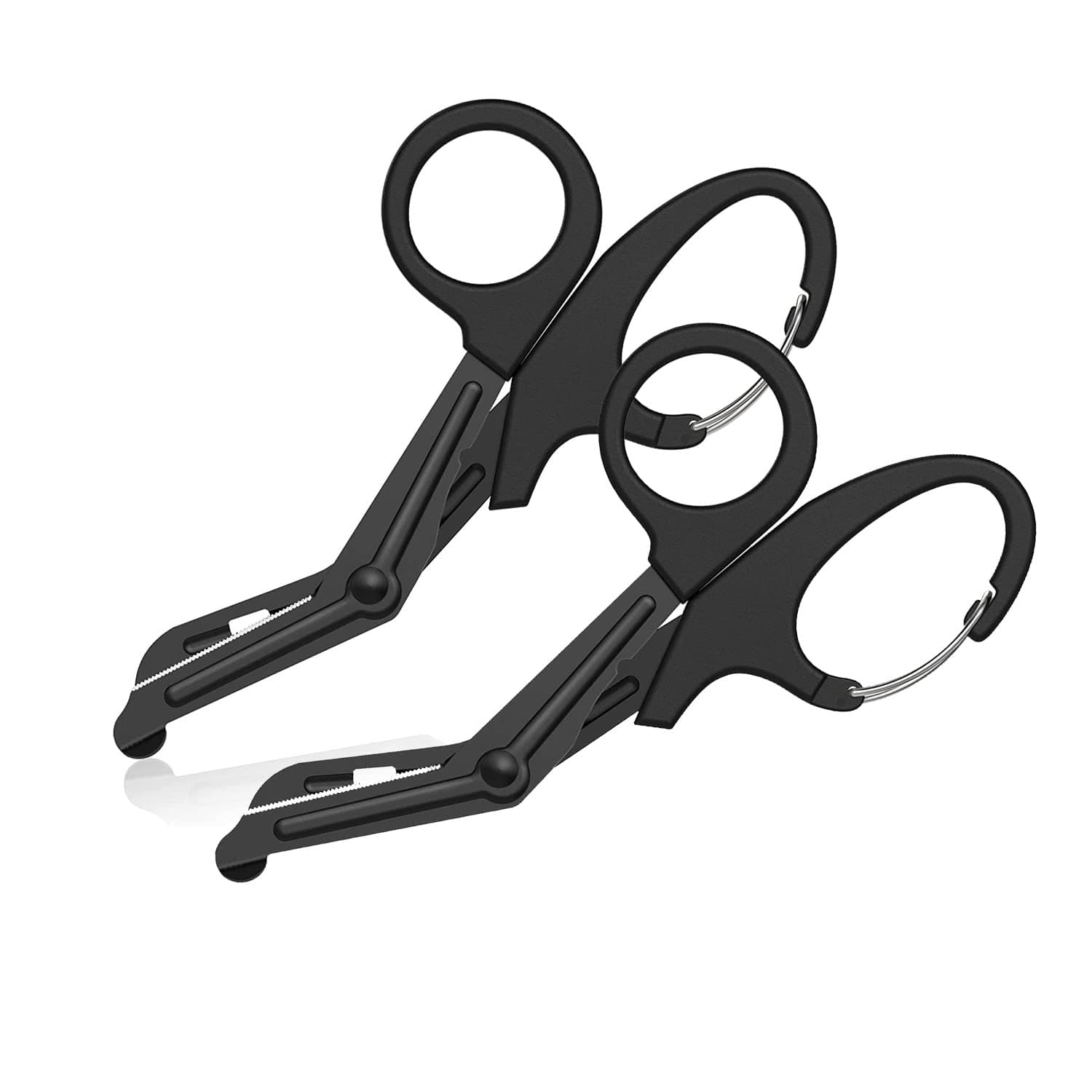 Trauma Scissors Medical Scissors with Carabiner, 2PCS 7.5" Bandage Nursing Scissors, Premium Fluoride-Coated Surgical Scissors for Nurses, Doctors, Nursing Students, First Aid, EMT EMS