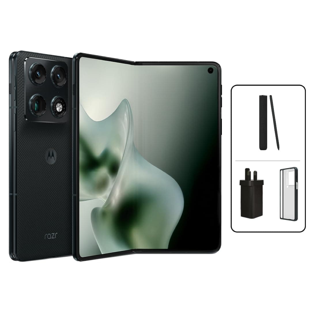 Motorola Razr Fold,16GB RAM 512GB 5G, with moto pen ultra,DXO Gold Std Camera+6.6" Bright Cover Display, Corning® Gorilla® Glass Ceramic 3,Snapdragon® 8 Gen 5,Pantone Blackened Blue+Free Gift