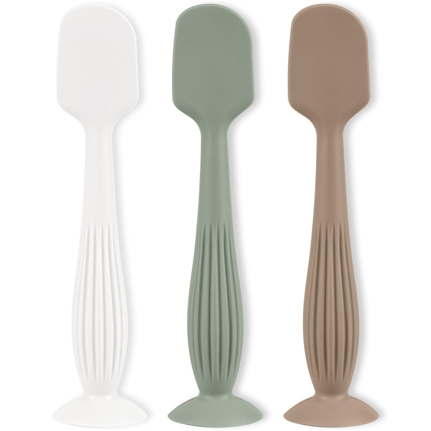 Diaper Cream Applicator Set, Soft Silicone Baby Butt Brush with Suction Base, Baby Butt Spatula, Full Size - Newborn Baby Essentials (3Pcs)