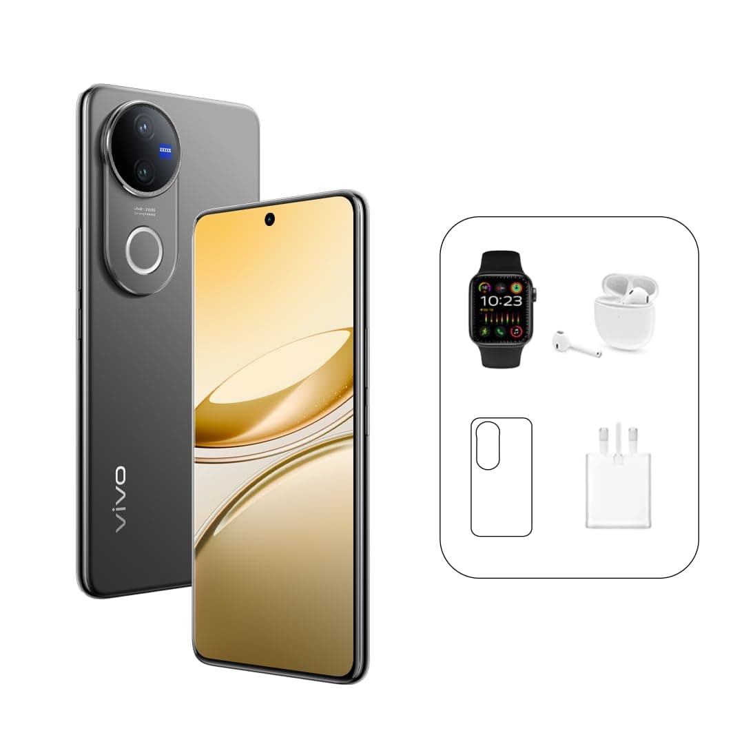 vivo V50 5G (Satin Black,12GB RAM, 512GB) | 3D Curved AMOLED 120Hz Display | 50MP ZEISS Camera | 6000 mAh BlueVolt Battery | IP69 | Gifts, 24M Warranty, Earbuds– Middle East Version