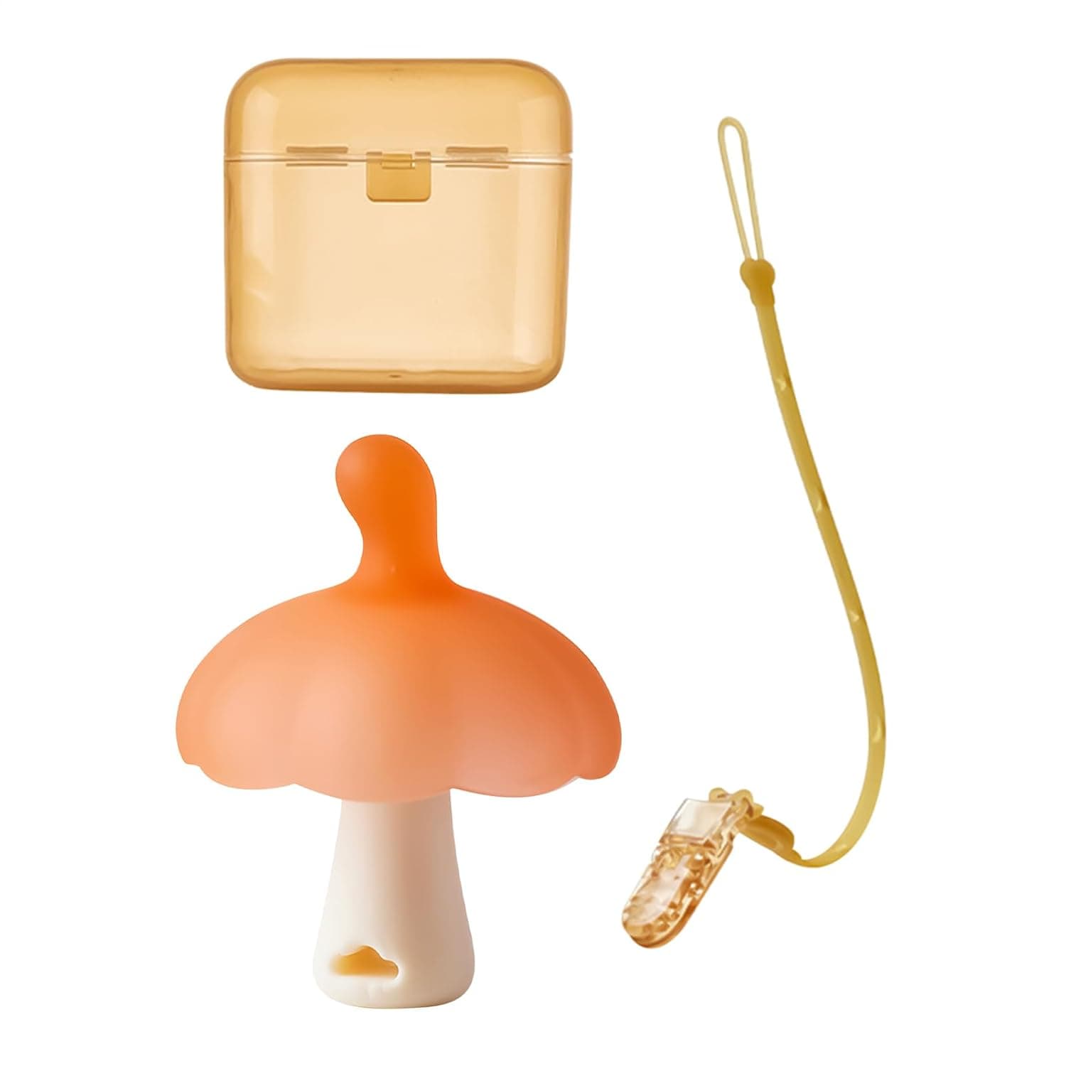 Baby Teething Toys | Mushroom Shape Silicone Teethers,Teething Sensory Pacifier Portable Design with Adjustable Strap for Boy Kids Travel Car Home Shower Easter