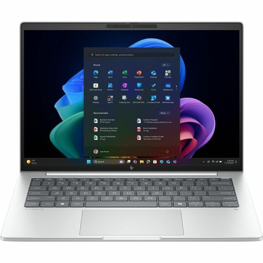 HP EliteBook 8 G1i 16" Touchscreen Notebook - WUXGA - Intel Core Ultra 7 258V - 32 GB - 1 TB SSD - English Keyboard - Glacier Silver Aluminum