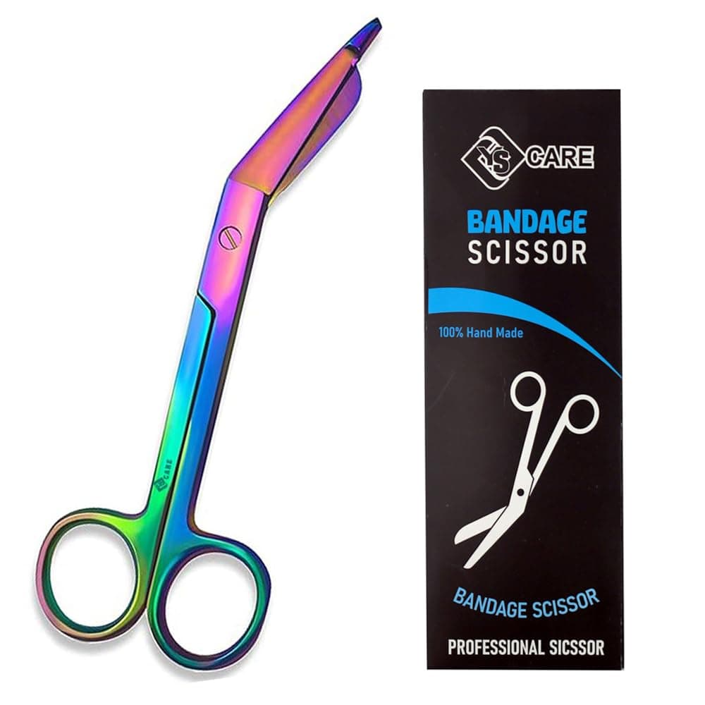 YSCARE Bandage Dressing Scissors stainless Steel First Aid Utility Lister Bandage Student Nurse Dissection Scissors Dressing Tools (Multi color, 6.5")