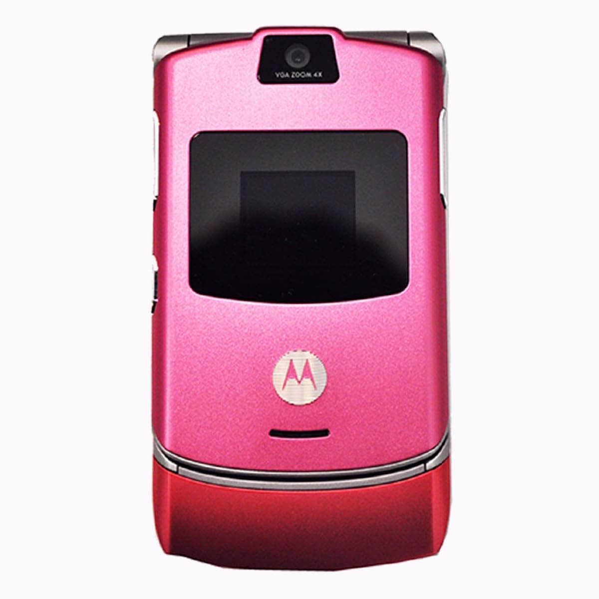 Motorola RAZR V3 Single-SIM 5.5MB (GSM Only | No CDMA) Factory Unlocked 2G Cellphone (Pink) - International Version