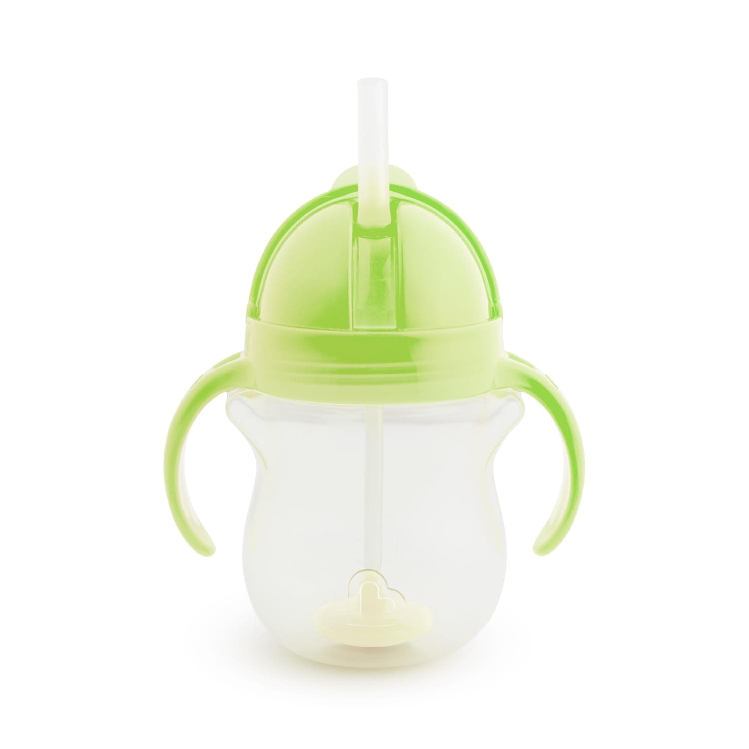 Munchkin Any Angle Click Lock Weighted Straw Trainer Cup, spill proof cup with handles, for infant/baby boys and girls, 7oz Capacity, 6 Months and above, Green