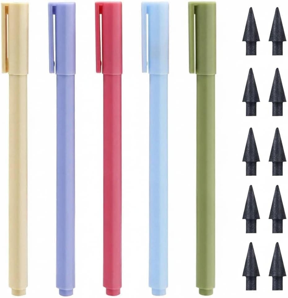 10 Pcs Inkless Pencils with 10 Replaceable Refills for Unlimited Writing - Perfect for School, Office, and Professional Use