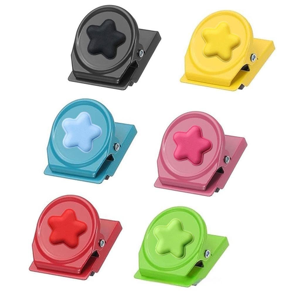 6 قطع مغناطيس الثلاجة المغناطيسية، مشابك مغناطيسية للسبورة البيضاء، اكسسوارات اللوازم المدرسية (B)