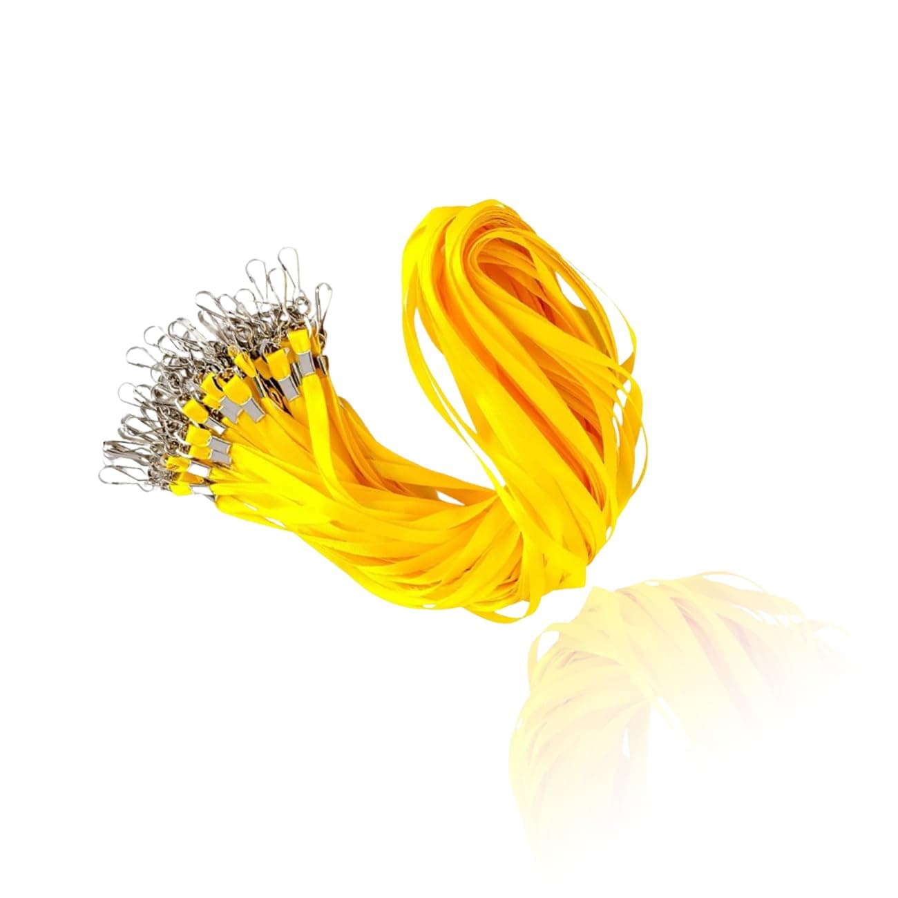 Lunana 50 Pcs Comfortable and durable ID lanyard, suitable for offices, schools, and business settings (Yellow, Wearing Length 45cm)