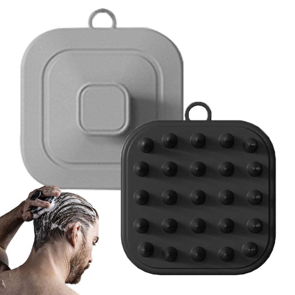 Silicone Scalp Massager Shampoo Brush – Gentle Exfoliating Scalp Scrubber for Dandruff Removal, Promotes Hair Growth & Relaxation, Soft Silicone Bristles with Hanging Hook for Hygienic Storage