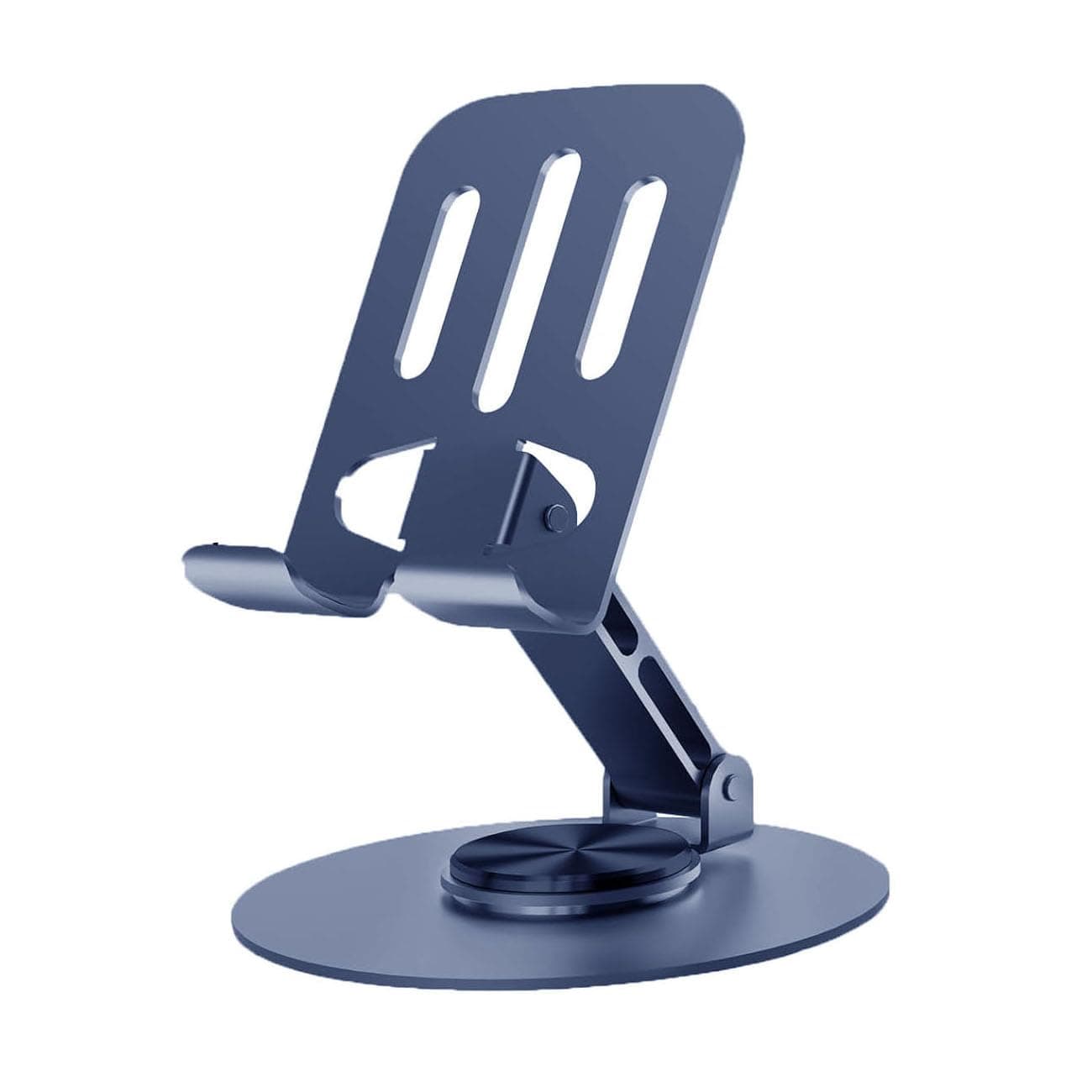 MOMENT Mobile Phone Tablet Stand for Desk, Aluminum Metal Foldable Desktop Cell Phone Holder Adjustable with 360° Rotation Universal for Smartphones, iPad, Tablets up to 13 Inches
