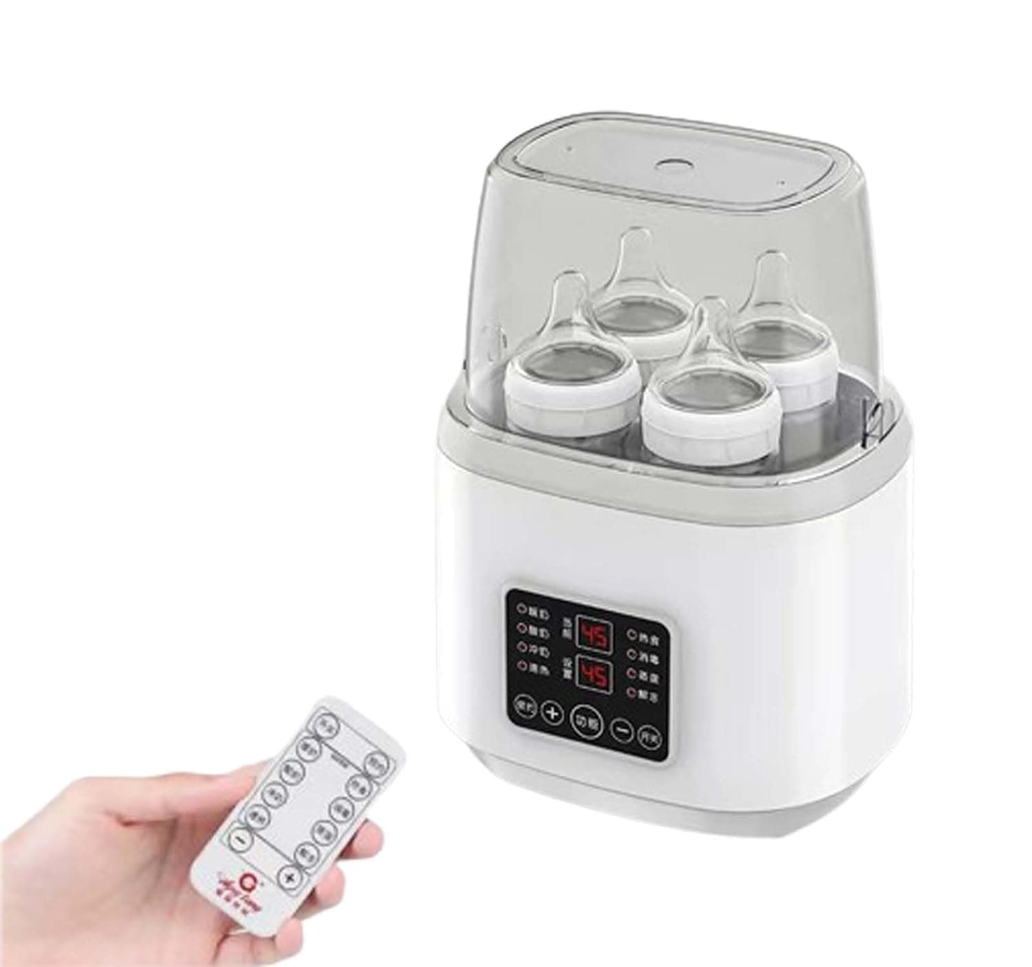 Baby Bottle Warmer 8 in 1 Baby Bottle Warmer, for Frozen Breast Milk & Formula Baby Food Heater & Steam Sterilizer with Cleaning Brush nd Safe Auto-shutoff & Timer Temperature Control、LCD Display
