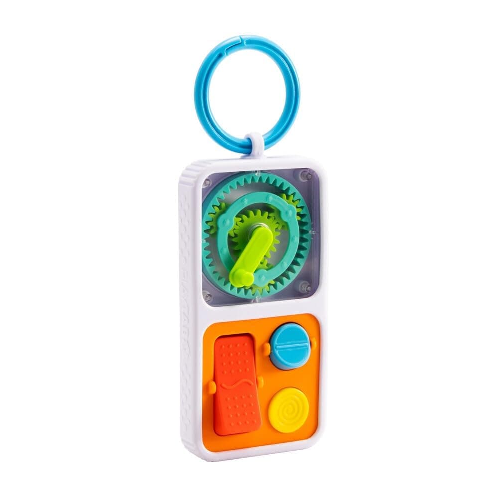 Fat Brain Toys PlayTab On The Go Sensory Travel Toy Soft Case with Clip + Play Tiles 12 Months + | On-the-go tactile activity for babies and toddlers. Interchangeable tiles. Clip ring, flexible case. Ages 6 months+