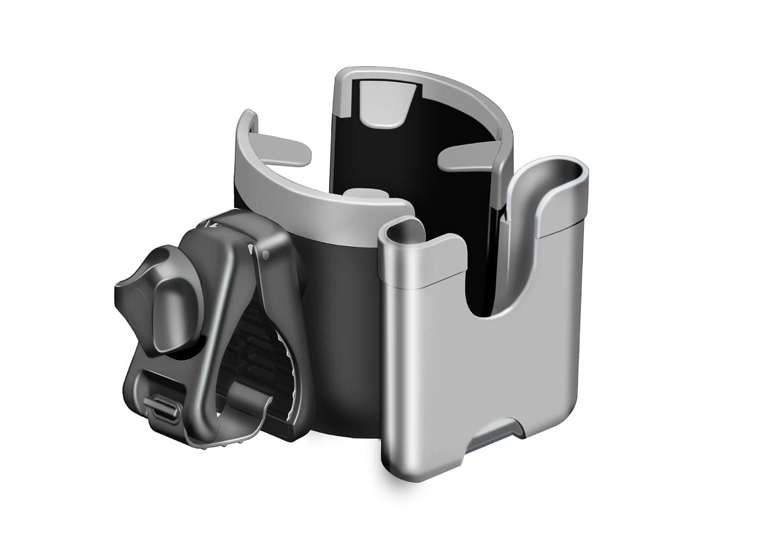 Drinks Holder for Prams, Universal Buggy Accessories, Cup Holder, Coffee Holder, Bottle Holder, Drink Holder with Mobile Phone Holder for Baby Pushchairs, Bicycles, Wheelchair, Rollator, Trolleys