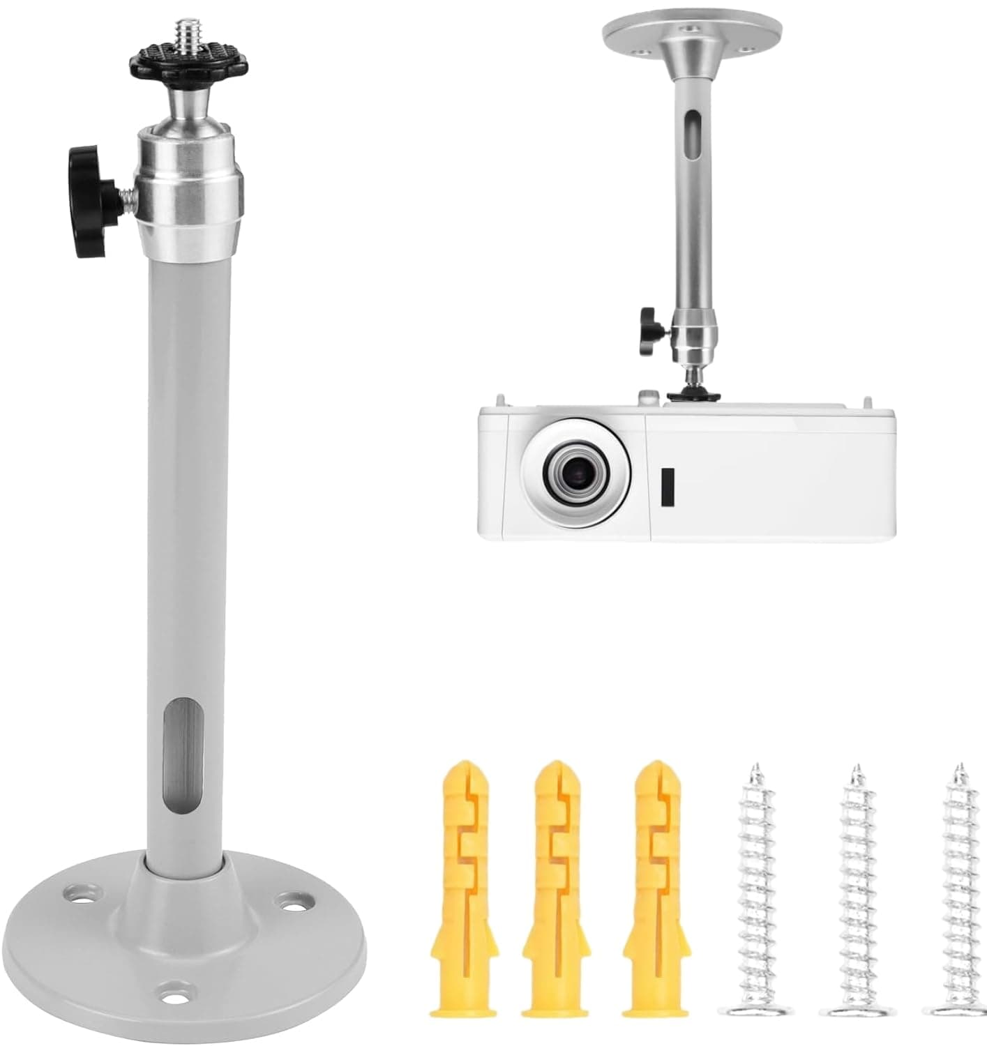 Mini Projector Ceiling Mount, Universal Projector Wall Mount, 360° Swivel & 90° Tilt, Aluminum Alloy, 11 lbs Capacity