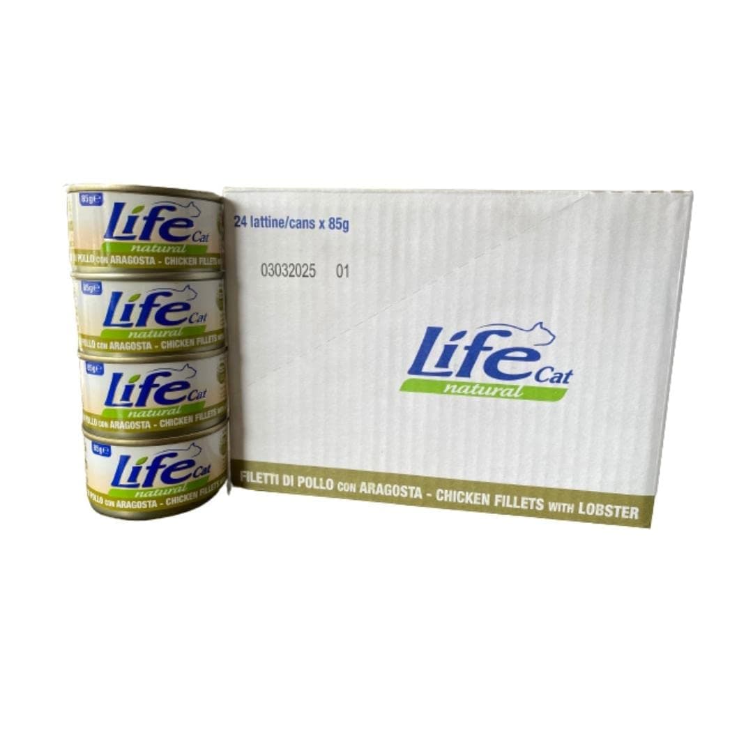 Life Cat wet food chicken fillet with lobster 85 gm x 24
