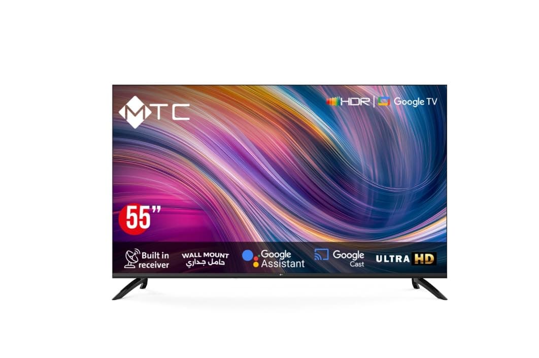 MTC 55-inch Smart TV, Ultra HD, Google TV, Built-in Receiver, Model MT55UH450GO