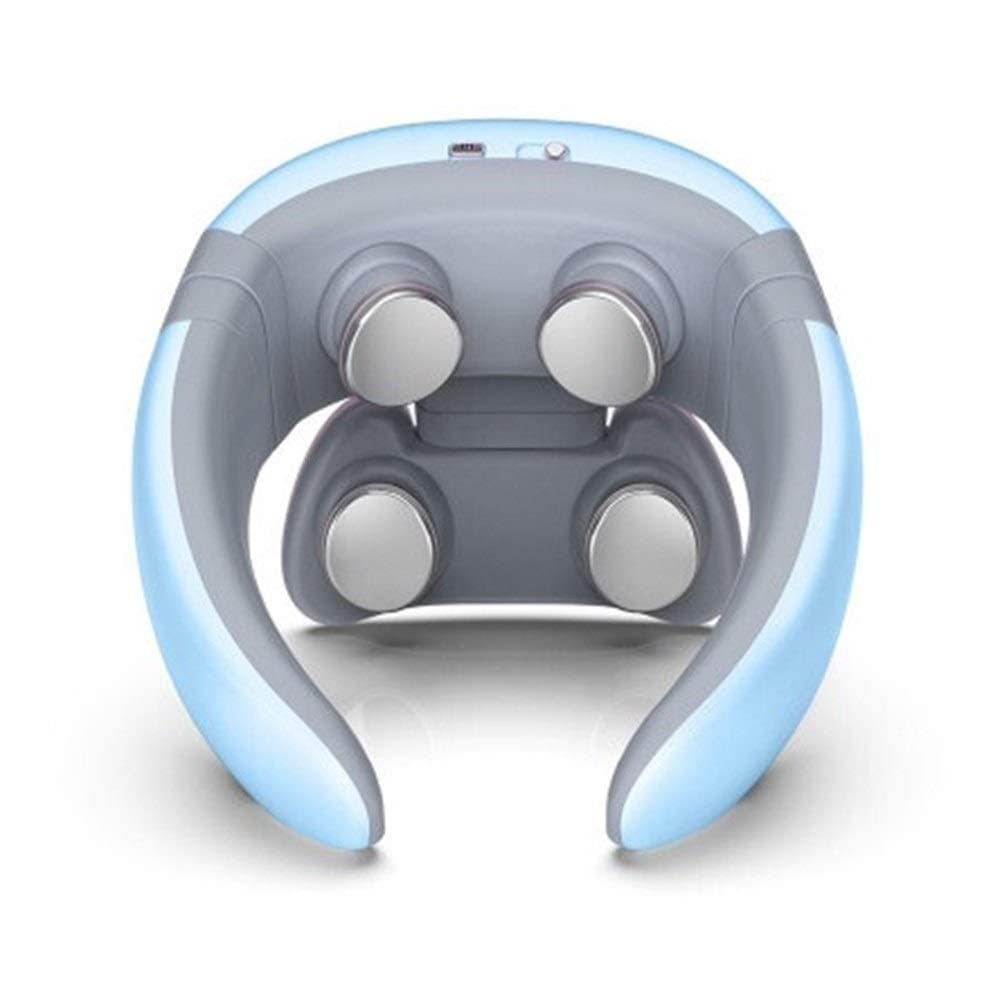 4 Massage heads Neck Massager Heating Pain Relief Health Care Tool Relaxation Cervical Massager Gifts for Women and Men(Blue)
