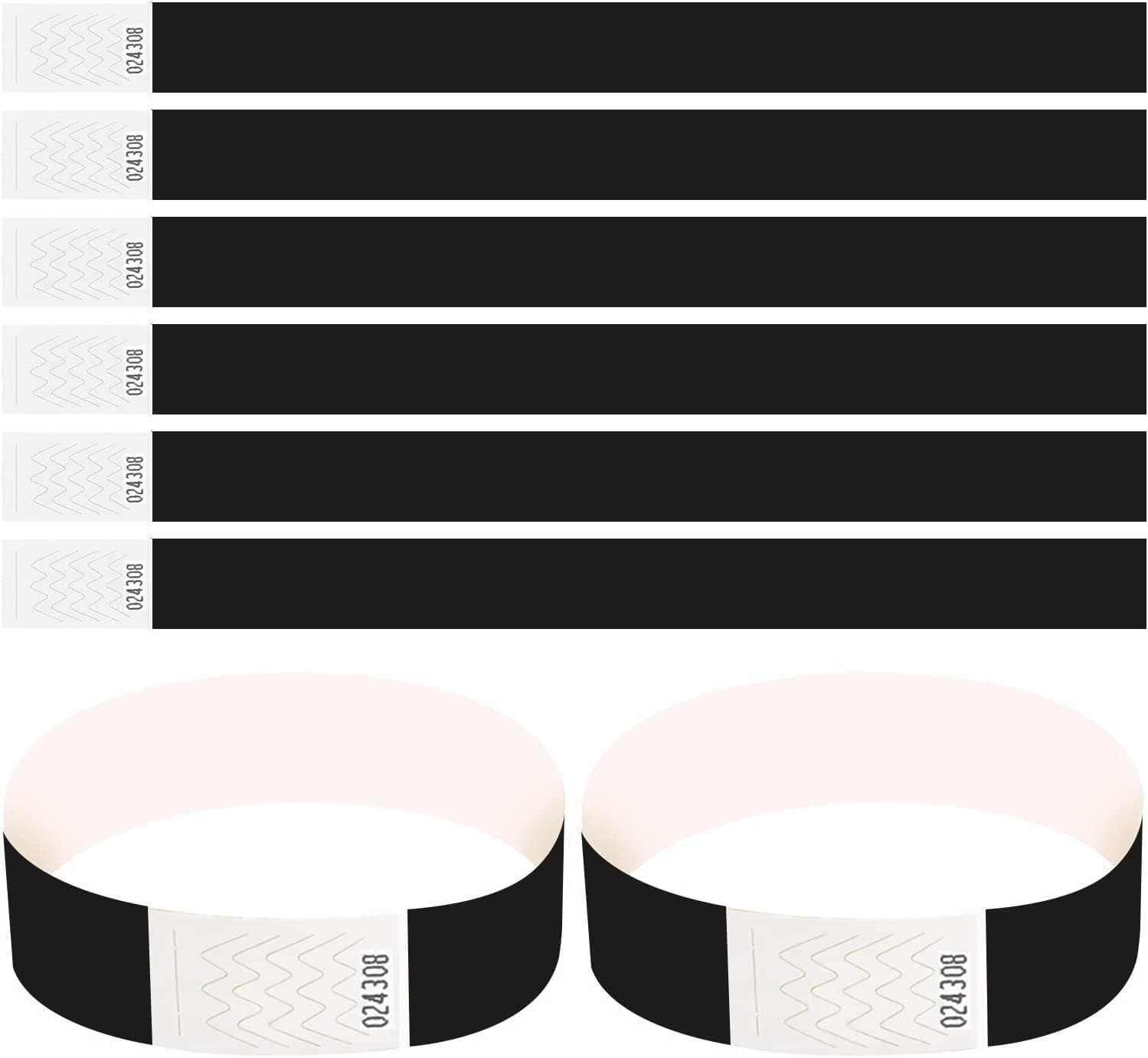 PRINTSHOP4ME Paper Wristbands for Crowd Control - Admission - VIP Access - Concerts - School Activities - Games and Parties - Event Wristbands (BLACK, Pack of 500)