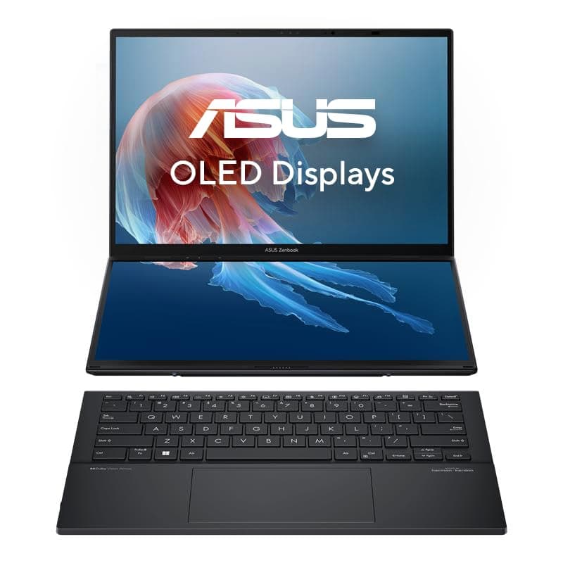ASUS Zenbook Duo UX8406CA Laptop | 14" WUXGA 16:10 OLED Touch Display | Intel Core Ultra 9 285H | 16GB RAM | 1TB SSD | Intel Arc | Win11 Home | QWERTZ | Inkwell Gray