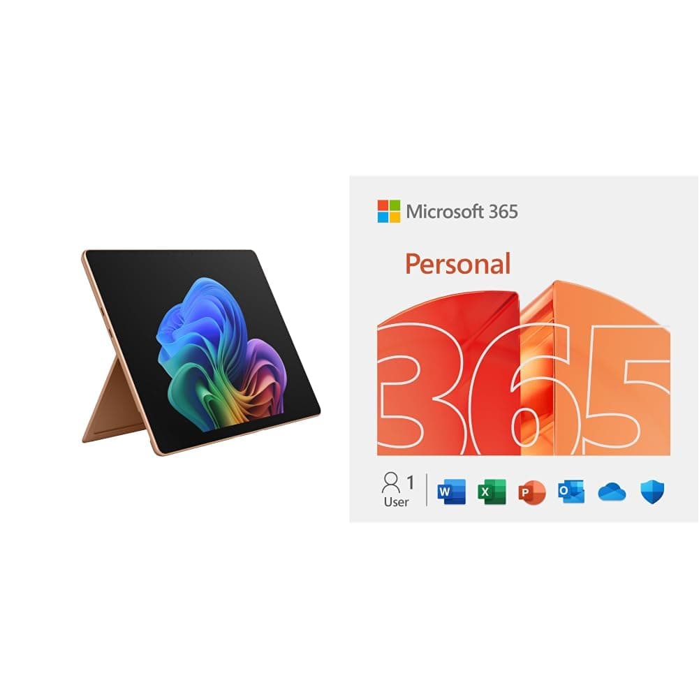 Microsoft Surface Pro 13" | OLED | 12 Core | Copilot+PC | 120Hz Display | Snapdragon X2 Elite | 16GB RAM | 1TB SSD | Dune | KSA Version with Microsoft 365 Personal [Digital Code]